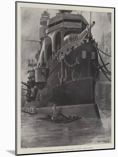 The French First-Class Battle-Ship Charles Martel at Toulon, Finishing Touches-Fred T. Jane-Mounted Giclee Print