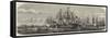 The French Fleet at Cherbourg-null-Framed Stretched Canvas
