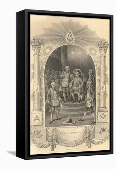 The French Freemasons Ceremony, 1844-null-Framed Stretched Canvas