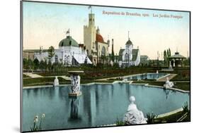 The French Garden, Universal Exhibition, Brussels, Belgium, 1910-Valentine & Sons-Mounted Giclee Print