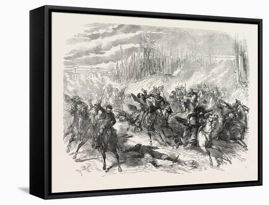 The French in Mexico: Death of Pueblita at Uruopan, 1865-null-Framed Stretched Canvas