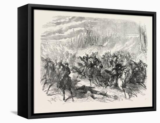 The French in Mexico: Death of Pueblita at Uruopan, 1865-null-Framed Stretched Canvas