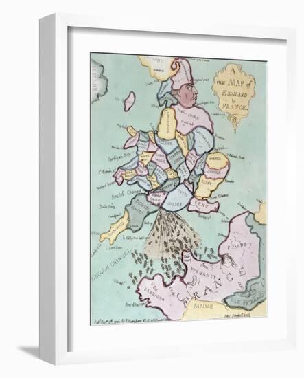 The French Invasion, or John Bull Bombarding the Bum-Boats, Published by Hannah Humphrey in 1793-James Gillray-Framed Giclee Print