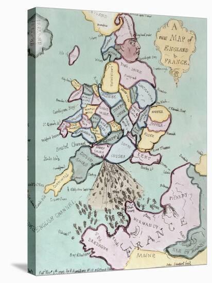 The French Invasion, or John Bull Bombarding the Bum-Boats, Published by Hannah Humphrey in 1793-James Gillray-Stretched Canvas