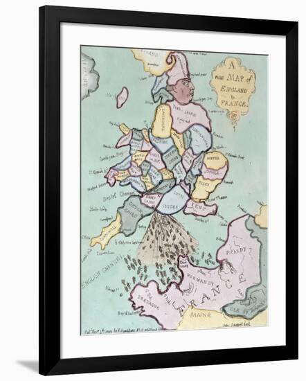 The French Invasion, or John Bull Bombarding the Bum-Boats, Published by Hannah Humphrey in 1793-James Gillray-Framed Giclee Print