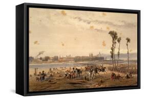 The French Passing the Sesia at Vercelli in 1859-Carlo Bossoli-Framed Stretched Canvas
