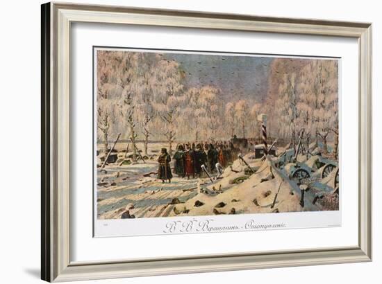 The French Retreat from Moscow in October 1812, C.1888-95-Vasili Vasilievich Vereshchagin-Framed Giclee Print