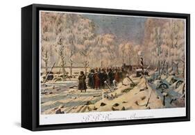 The French Retreat from Moscow in October 1812, C.1888-95-Vasili Vasilievich Vereshchagin-Framed Stretched Canvas