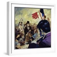 The French Revolution Inspired Eugene Delacroix to Paint Liberty Guiding the French People-Luis Arcas Brauner-Framed Giclee Print