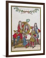 The French Royal Family Holding a Portrait of Louis Xiv, Late Seventeenth Century-Nicolas Arnoult-Framed Giclee Print