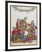 The French Royal Family Holding a Portrait of Louis Xiv, Late Seventeenth Century-Nicolas Arnoult-Framed Giclee Print