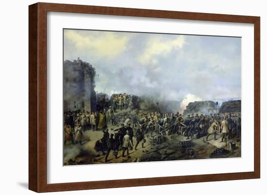 The French-Russian Battle at Malakhov Kurgan in 1855, 1856-Grigory Shukayev-Framed Giclee Print