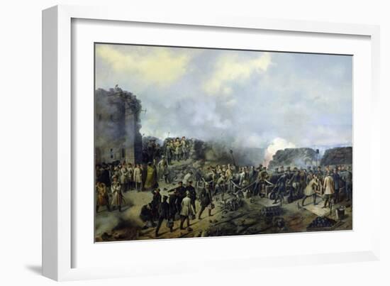 The French-Russian Battle at Malakhov Kurgan in 1855, 1856-Grigory Shukayev-Framed Giclee Print