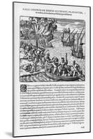 The French Sack Loot and Burn the Spanish-Held Town of Chorera-Theodor de Bry-Mounted Art Print