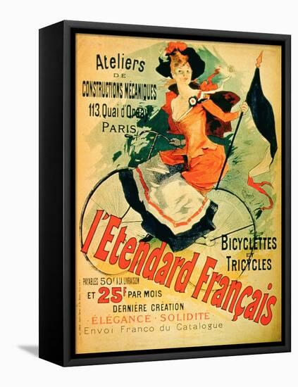 "The French Standard," Poster Advertising the Atelier De Constructions Mecaniques-Jules Chéret-Framed Stretched Canvas