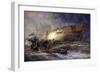 The Frigate 'Leonidas', Anchored near Upnor on the Medway (England), Maneuvers against the Storm An-William Lionel Wyllie-Framed Giclee Print