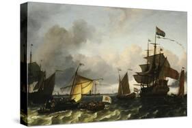 The Frigate Princes Maria, Flying the Standard of Prince William of Orange, Near Amsterdam-Ludolf Bakhuizen-Stretched Canvas