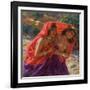 The Frightened Bathers; La Fuite Des Baigneuses (Oil on Canvas)-Alphonse Etienne Dinet-Framed Giclee Print