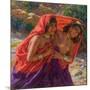 The Frightened Bathers; La Fuite Des Baigneuses (Oil on Canvas)-Alphonse Etienne Dinet-Mounted Giclee Print