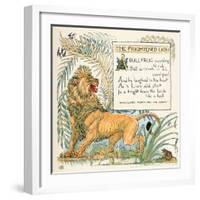 The Frightened Lion, Illustration from 'Baby's Own Aesop', Engraved and Printed by Edmund Evans,…-Walter Crane-Framed Giclee Print