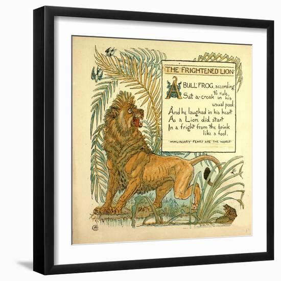 The Frightened Lion-null-Framed Giclee Print