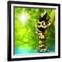 The Frog (Dendrobates Leucomelas) In A Rainforest-Kletr-Framed Art Print