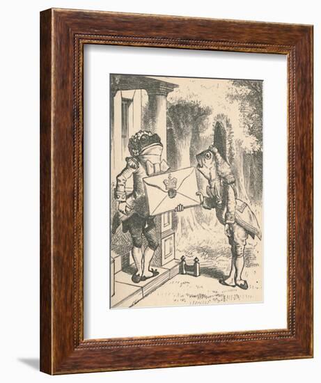 'The Frog Footman delivers the invitation', 1889-John Tenniel-Framed Giclee Print