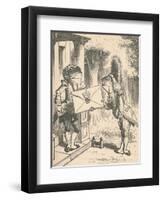 'The Frog Footman delivers the invitation', 1889-John Tenniel-Framed Giclee Print