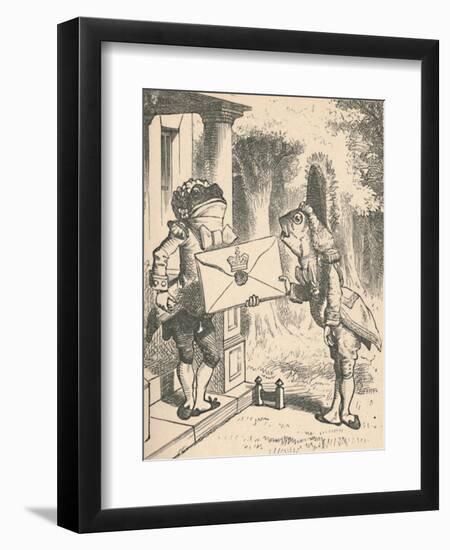 'The Frog Footman delivers the invitation', 1889-John Tenniel-Framed Giclee Print