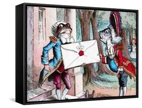 'The Frog Footman delivers the invitation', c1910-John Tenniel-Framed Stretched Canvas