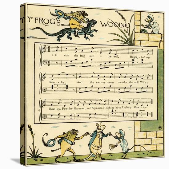 The frog's wooing-Walter Crane-Stretched Canvas