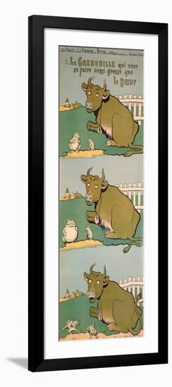 The Frog Who Would Grow as Big as the Ox, from 'Fables'-Benjamin Rabier-Framed Giclee Print