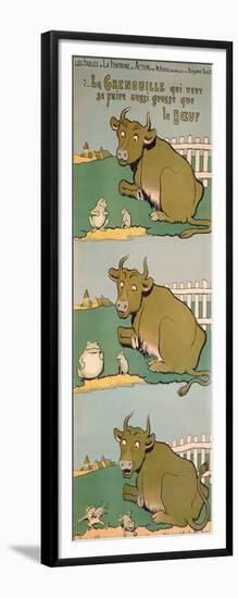 The Frog Who Would Grow as Big as the Ox, from 'Fables'-Benjamin Rabier-Framed Giclee Print