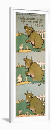 The Frog Who Would Grow as Big as the Ox, from 'Fables'-Benjamin Rabier-Framed Giclee Print