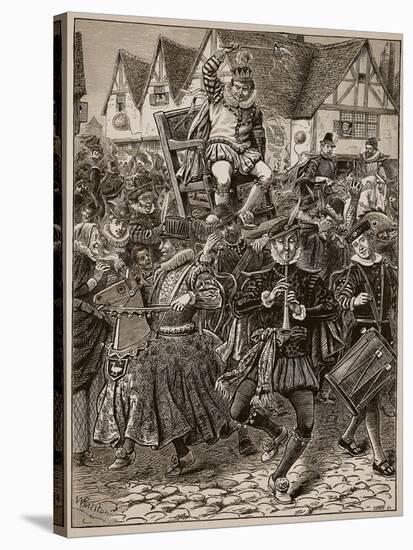 The Frolic of My Lord of Misrule, Illustration from 'Cassell's Illustrated History of England'-English School-Stretched Canvas