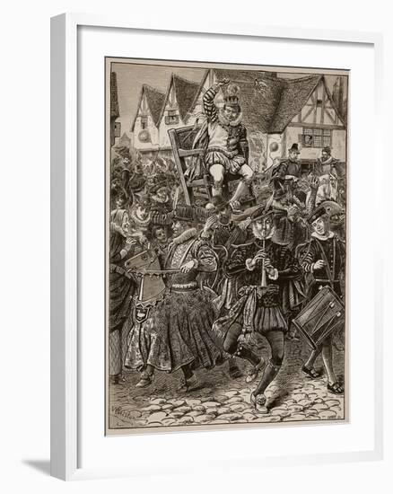 The Frolic of My Lord of Misrule, Illustration from 'Cassell's Illustrated History of England'-English School-Framed Giclee Print