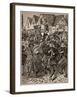 The Frolic of My Lord of Misrule, Illustration from 'Cassell's Illustrated History of England'-English School-Framed Giclee Print