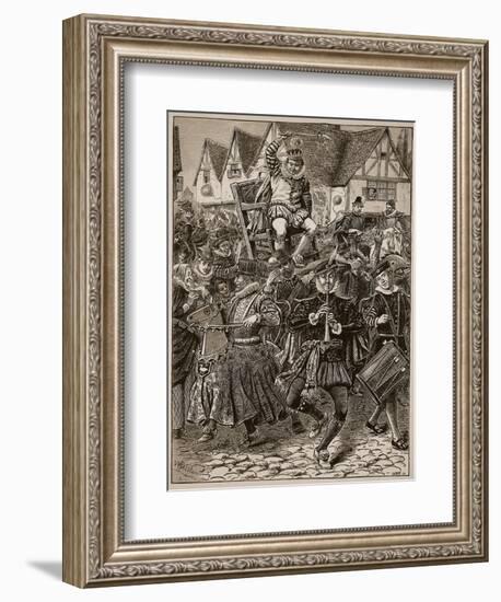 The Frolic of My Lord of Misrule, Illustration from 'Cassell's Illustrated History of England'-English School-Framed Giclee Print