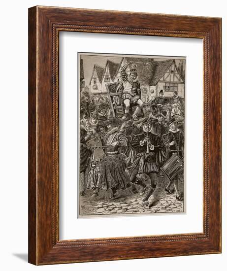 The Frolic of My Lord of Misrule, Illustration from 'Cassell's Illustrated History of England'-English School-Framed Giclee Print