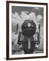 The Front End of a Streamlined Locomotive Sitting in Shaffer's Crossing Yard-Thomas D^ Mcavoy-Framed Photographic Print