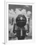 The Front End of a Streamlined Locomotive Sitting in Shaffer's Crossing Yard-Thomas D^ Mcavoy-Framed Photographic Print