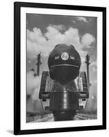 The Front End of a Streamlined Locomotive Sitting in Shaffer's Crossing Yard-Thomas D^ Mcavoy-Framed Photographic Print