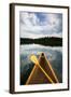 The Front Of A Canoe And Paddle At Upper Priest Lake In North Idaho-Ben Herndon-Framed Photographic Print