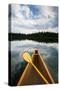 The Front Of A Canoe And Paddle At Upper Priest Lake In North Idaho-Ben Herndon-Stretched Canvas