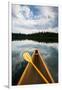 The Front Of A Canoe And Paddle At Upper Priest Lake In North Idaho-Ben Herndon-Framed Photographic Print