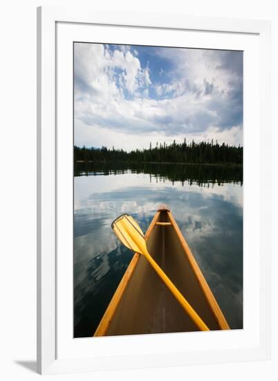 The Front Of A Canoe And Paddle At Upper Priest Lake In North Idaho-Ben Herndon-Framed Photographic Print