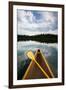 The Front Of A Canoe And Paddle At Upper Priest Lake In North Idaho-Ben Herndon-Framed Photographic Print