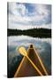 The Front Of A Canoe And Paddle At Upper Priest Lake In North Idaho-Ben Herndon-Stretched Canvas