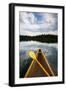 The Front Of A Canoe And Paddle At Upper Priest Lake In North Idaho-Ben Herndon-Framed Photographic Print