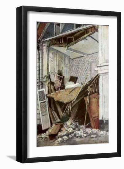 The Front of a House, Arras, France, 23 July 1915-Francois Flameng-Framed Giclee Print